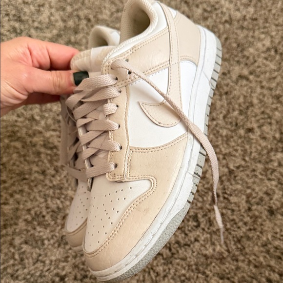 Nike Shoes - Nike Beige & White Low-Top Sneakers